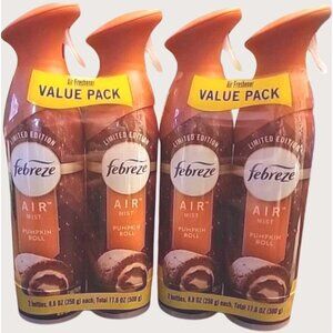 Febreze Limited Edition Air Mist Pumpkin Roll 4-Pack 8.8 Oz Each Total 35.2 Oz V